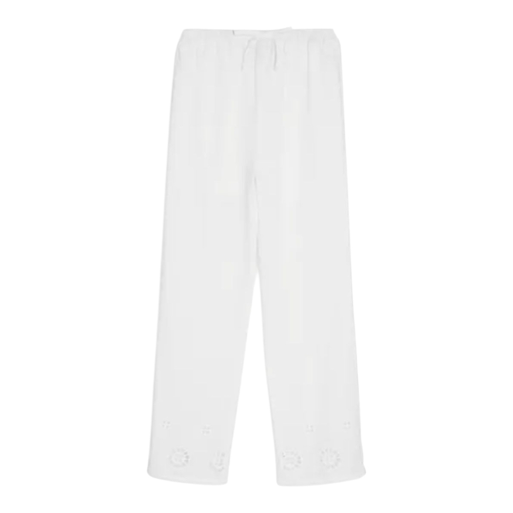 AQUA Girls' Wide Leg Eyelet Pants, Size 9/10